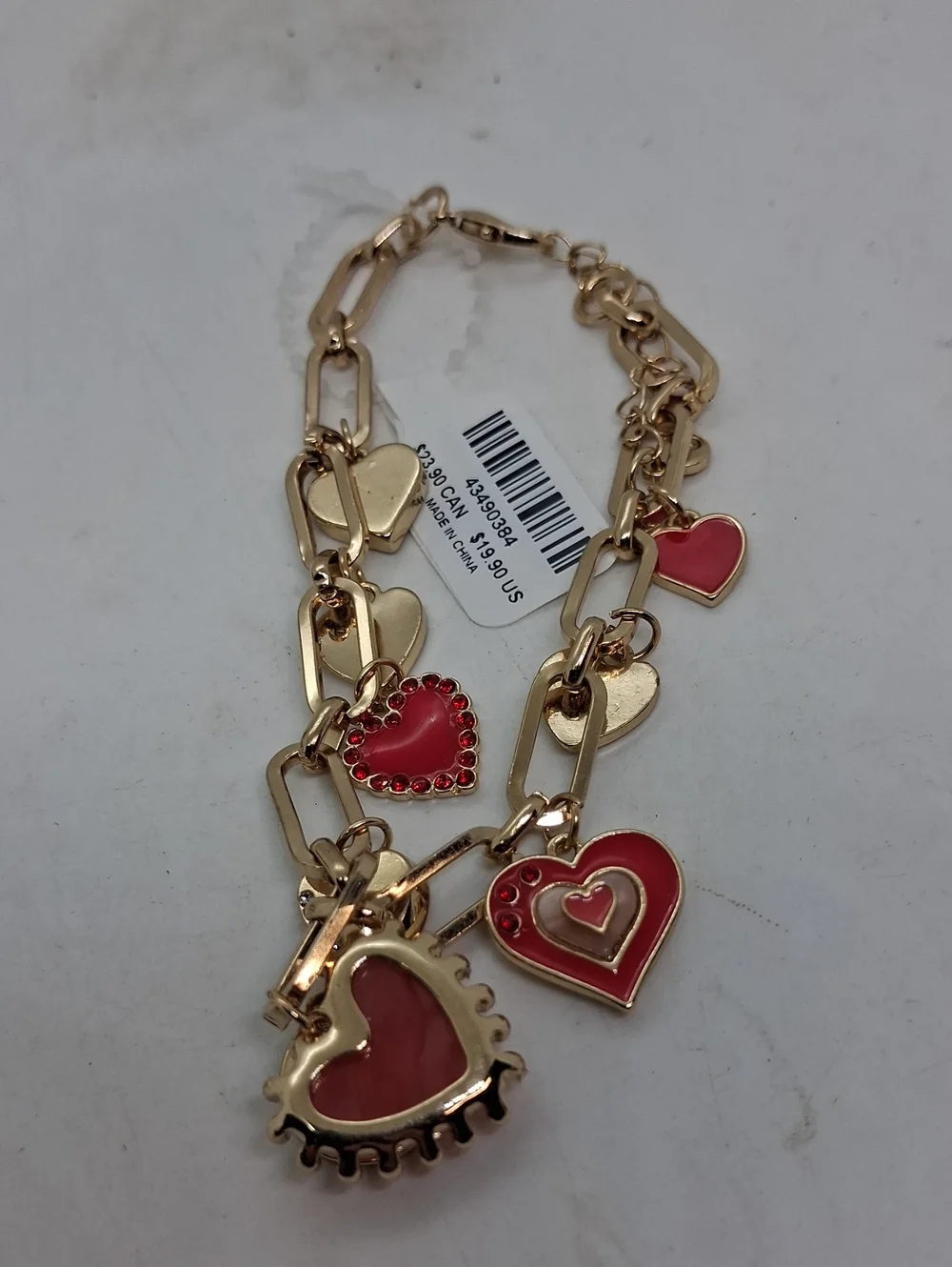 NWT Urban Outfitters Gold Tone Stackable Rings & Torrid Gold Red Charm Bracelet